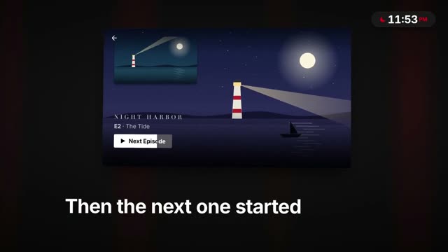 Netflux: KI-generierter Produktfilm für einen Streamingdienst, Motion-Design-Video im Format 16:9