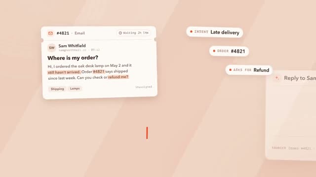 Rellio: KI-generierter Produktfilm für eine KI, die Support-Tickets beantwortet, Motion-Design-Video im Format 16:9