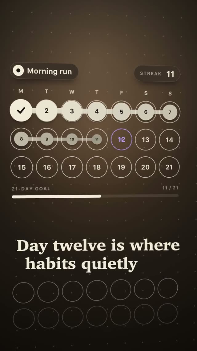 Streako: KI-generierter Produktfilm für einen Habit-Tracker, Motion-Design-Video im Format 9:16