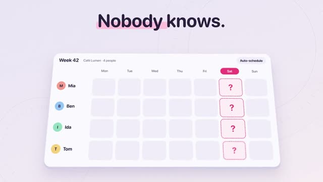 Tandem: KI-generierter Produktfilm für eine App für Schichtplanung, Motion-Design-Video im Format 16:9