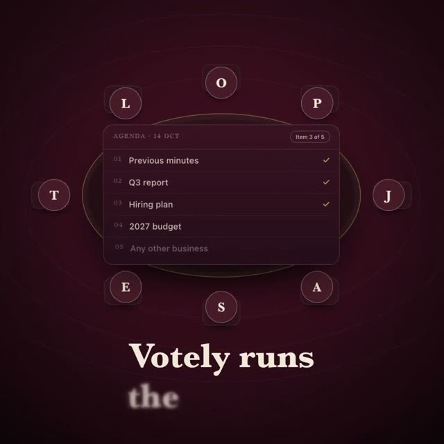 Votely: KI-generierter Produktfilm, Motion-Design-Video im Format 1:1